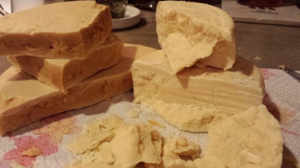 6-year old cheese. My first ones. Unfortunately, I didn't wax them and they went solid as a rock.