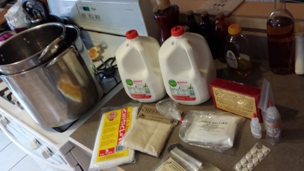Cheesemaking suppiles.