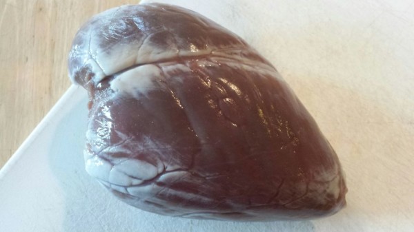Freshly harvested and cleaned deer heart